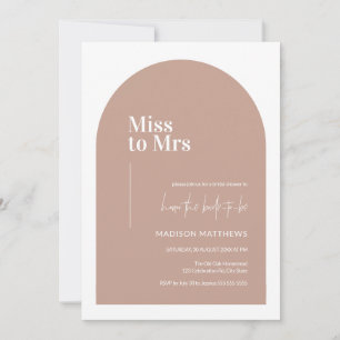 Dusty Pink Minimal Arch Miss Mrs Bridal Shower Invitation