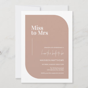  Dusty Pink Minimal Miss Mrs Bridal Shower   Invitation