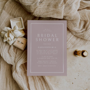 Dusty Pink Minimal Modern Bridal Shower Invitation