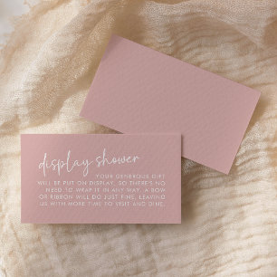 Dusty Pink Minimalist Bridal Display Shower Enclosure Card