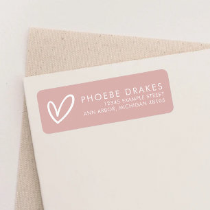 Dusty Pink Minimalist Bridal Shower Return Address