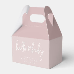 Dusty Pink Minimalist Modern Boho Baby Shower Favour Box