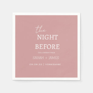 Dusty Pink Minimalist The Night Before Wedding Napkin