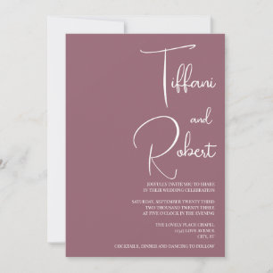 Dusty Pink Minimalist Wedding Invitation