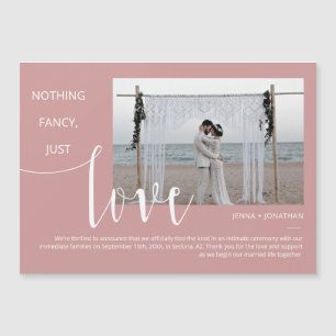 Dusty Pink Modern Minimal Script Photo Magnet