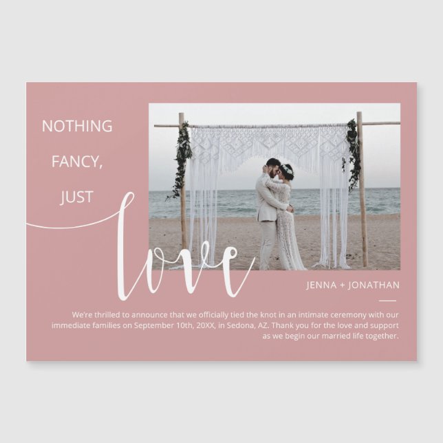 Dusty Pink Modern Minimal Script Photo Magnet (Front)