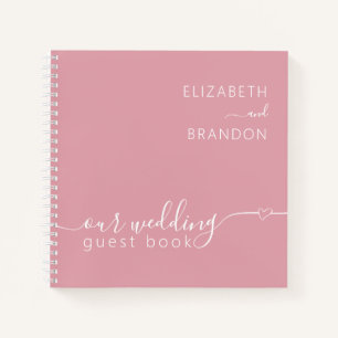 Dusty Pink Modern Minimal Wedding Guest Book