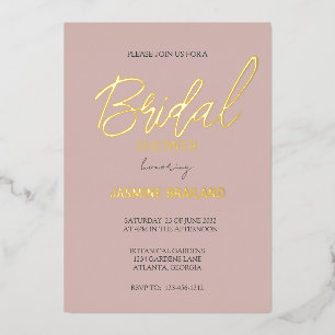 Dusty Pink Modern Simple Bridal Shower Gold