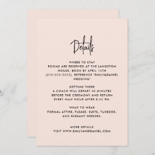 Dusty pink modern, the details card