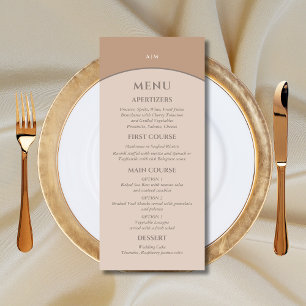 Dusty Pink Monogram Minimalist Japandi Wedding Menu