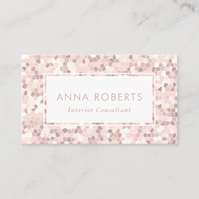 Dusty Pink Mosaic pattern business card (Front)
