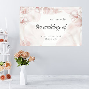 Dusty pink orchid watercolor wedding banner