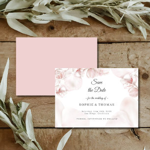 Dusty pink orchid watercolor wedding save the date