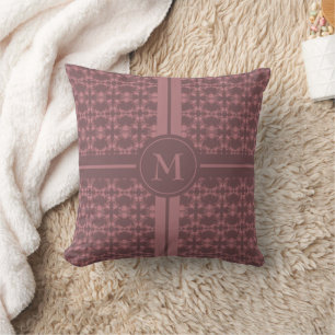 Dusty Pink Pattern Monogrammed Cushion