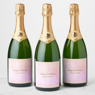 Dusty Pink Peach Icicle Wine & Champagne Label Set