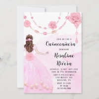 Dusty Pink Pearls Flora Girl Quinceanera Birthday