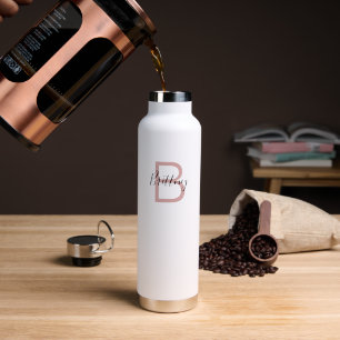  Dusty Pink Personalized Monogram Water Bottle