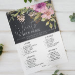 Dusty Pink Purple Floral Game Whats In Your Purse<br><div class="desc">What's In Your Purse bridal shower game.  Watercolor dusty pink and purple flowers on a charcoal background. Matching items to complete your event collection are available in our Zazzle store!</div>