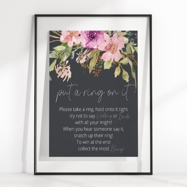 Dusty Pink Purple Floral Put A Ring On It Game Poster (Creator Uploaded)