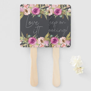 Dusty Pink Purple Floral Say Yes To The Dress Hand Fan