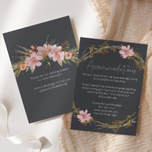 Dusty Pink Purple Floral Wedding Enclosure Card