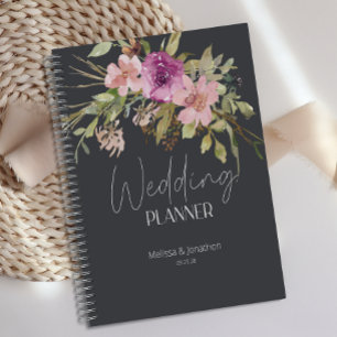 Dusty Pink Purple Floral Wedding Planner