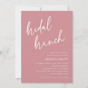 Dusty Pink QR Code All-in-One Bridal Brunch Invitation