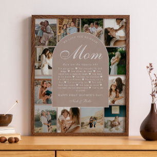 Dusty Pink Reasons We Love You Mom Photo Collage Poster