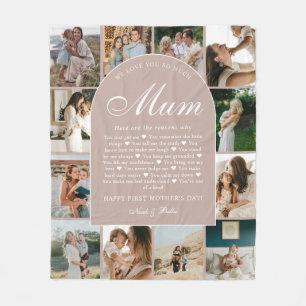 Dusty Pink Reasons We Love You Mum Photo Collage Fleece Blanket