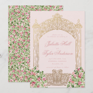 Dusty Pink Regal Doors Elegant Faux Foil Invitation