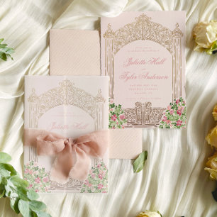 Dusty Pink Regal Doors Elegant Faux Foil Invitation