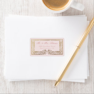 Dusty Pink Regal Doors Faux Foil Return Address Label