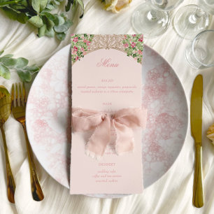 Dusty Pink Regal Doors Faux Foil Wedding Menu