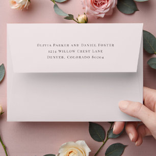 Dusty Pink Return Address Wedding Envelope