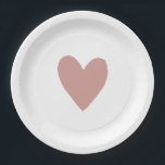 Dusty Pink/ Rose Baby Shower Heart Paper Plate<br><div class="desc">https://www.zazzle.com/collections/dusty_pink_rose-119320912565185572?rf=238296117664346256</div>