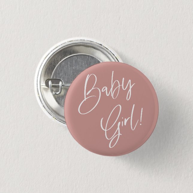 Dusty Pink/ Rose Bohemian Baby Girl shower 3 Cm Round Badge (Front & Back)