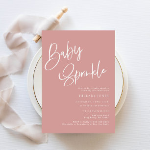 Dusty Pink/ Rose Bohemian Baby Sprinkle Invitation