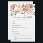 Dusty Pink Rose Floral Advice and Wishes Card<br><div class="desc">A beautiful pink rose floral border tops this Advice and Wishes card.</div>