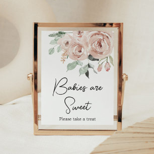 Dusty Pink Rose It's a Girl Babies are Sweet Poster
