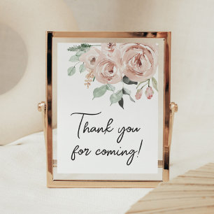 Dusty Pink Rose It's a Girl Thank you for Coming Poster