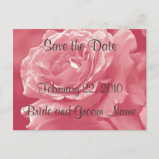 Dusty Pink Rose Save the Date Postcard