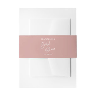 Dusty Pink/ Rose Valentines Bridal Shower Invitation Belly Band