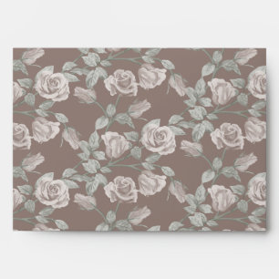 Dusty Pink Rose Vine Envelope