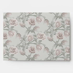 Dusty Pink Rose Vine Envelope