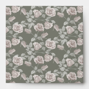 Dusty Pink Rose Vine Envelope