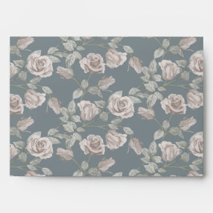 Dusty Pink Rose Vine Envelope