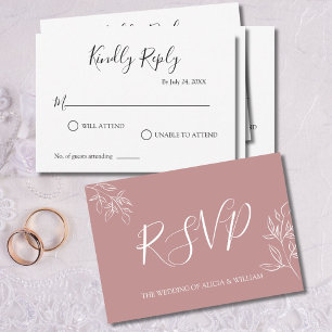 Dusty Pink RSVP Wedding Response Card