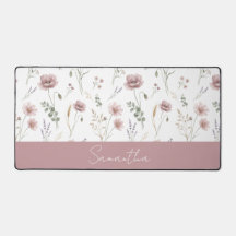 Dusty Pink Sage Green Watercolor Wildflower