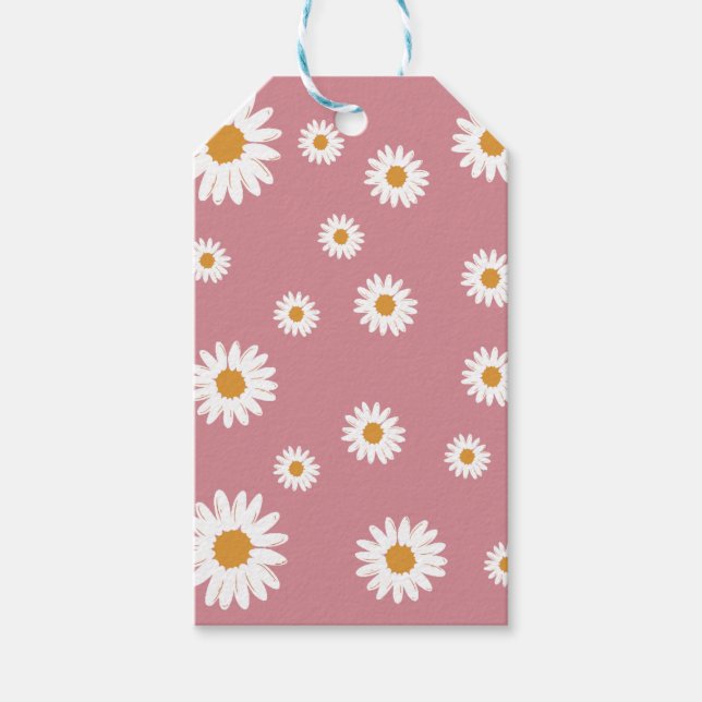 Dusty Pink Simple Daisy Gift Tag (Front)