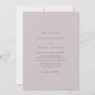 Dusty Pink Simple Script Wedding Invitation